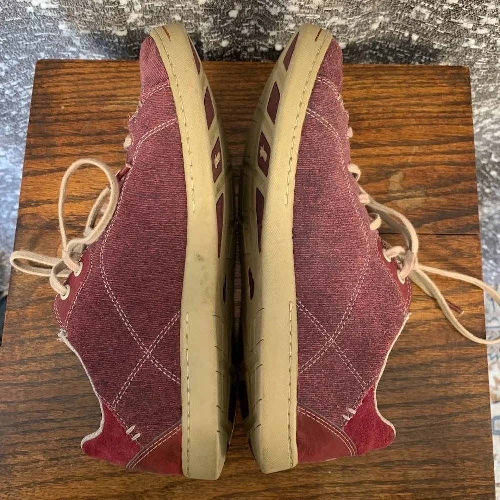 AHNU Noe Casual Red Canvas Suede Walking Casual Shoes Women's‎ 7.5 F8014G